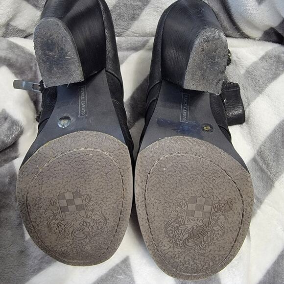 Vince Camuto Black Belta Leather Chunky Heel Bootie Size 8 - Picture 6 of 6
